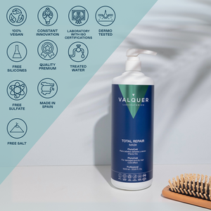 Maschera per ghiaccio vegana di qualità Premium per la riparazione totale ingredienti naturali crema per il trattamento dei capelli senza Silicone di olio di Macadamia. 1000 ml - Product Image 3