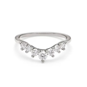 Bague de mariage Tiara Premium artisanale en diamant avec diamants de laboratoire F-VS2, monture à griffes en or massif 14K, bijoux tendance - Product Image 3