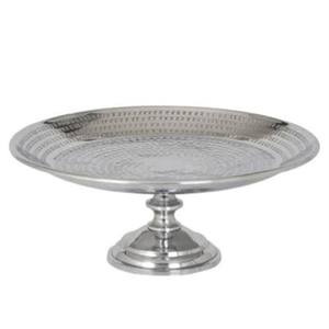 Decorative Nordic Metal Fruit & Salad Serving <b>Bowls</b> Square Pedestal Antique Raw <b>Silver</b> Aluminum Luxury Wedding Decor <b>Bowl</b> - Product Image 2