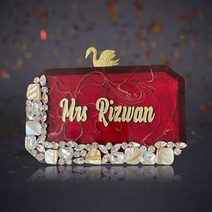 Pochette de soirée en résine de qualité supérieure fabriquée à la main élégante conception originale de coquillage strass métal artisanat de luxe à bas prix - Product Image 3