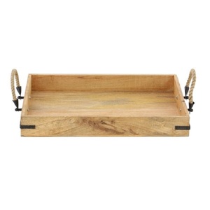 Bandeja de Servicio de Madera Ecológica de Lujo Moderna Hecha a Mano Personalizada con Asa de Metal para Té, Café y Cena - Product Image 5