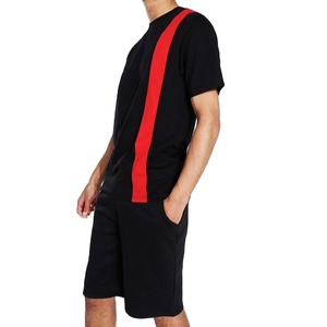 Ensemble t-shirt et short décontractés pour homme, vêtements de sport en coton, tenue de sport deux pièces, tenue de course légère - Product Image 1