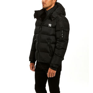 2025 Latest High Quality Men's <b>Puffer</b> <b>Jacket</b> Custom Printed Logo <b>Thin</b> Oversized Coated Winter with Stand Collar - Product Image 5