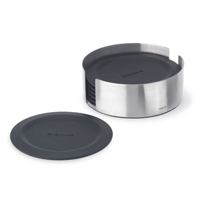 <b>Silver</b> Metal Round <b>Coasters</b> Set of 4 - Product Image 3