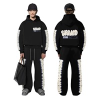 Conjunto de Sudadera y Pantalón Unisex Premium de Algodón 100% con Forro Polar para Invierno, Ajuste Delgado, Antibacteriano, Personalizado OEM, Venta al por Mayor