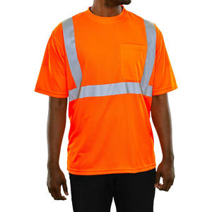 T-shirt de sécurité réfléchissant haute visibilité personnalisé demi-manches hommes Construction haute visibilité chemises de travail sécurité hommes 2025 T-shirts - Product Image 2