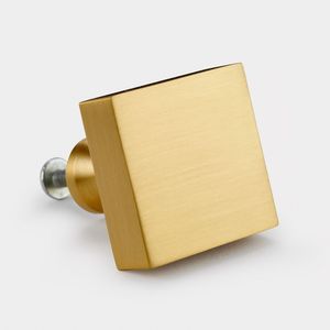 Modern style square design solid brass door knobs for home dresser door cabinet furniture decorative kitchen wardrobe handle - Product Image 3