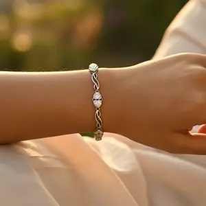 Delicate 925 <b>Silver</b> <b>Heart</b> Charm <b>Bracelet</b> for Women Fine Jewelry Gift - Product Image 3