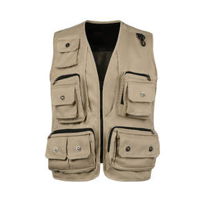 Gilet sans manches à boutons et poches zippées, vêtement de protection extérieur en coton et polyester, gilet de pêche avec service OEM - Product Image 1
