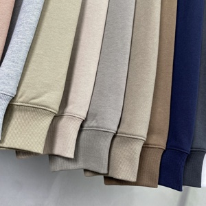 High Quality Cotton French Terry Hoodie <b>Thick</b> <b>Fleece</b> Drop Shoulder Plain Blank Custom Men Hoodies - Product Image 4