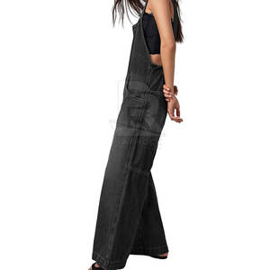 Peto de mujer de alta calidad Nuevo estilo Pantalones vaqueros de cintura alta Baberos Mono general Casual Fabricante OEM - Product Image 3