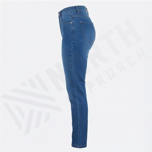 Pantalones Vaqueros Casuales de Mezclilla para Mujer, Ajustados, Transpirables, al por Mayor, Color Personalizado, Lavables, de Cintura Alta - Product Image 3