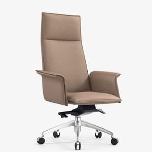 Silla de Oficina Ejecutiva Ergonómica Moderna, Giratoria, de Cuero PU, para Gerentes, con Base de Acero Inoxidable y Respaldo Alto, para Escritorio de Computadora - Product Image 2