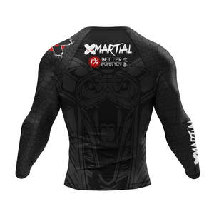 Rashguard unisexe respirant à séchage rapide avec protection UPF50, imprimé par sublimation, logo personnalisé, pour entraînement MMA, NO GI, grappling, Jiu Jitsu, BJJ - Product Image 6