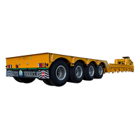 Promotion : Semi-remorque surbaissée RGN 4 essieux, capacité de charge 100T, col de cygne amovible pour le transport d'excavatrices, grues et machines lourdes