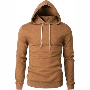 Durable <b>Coffee</b> Brown Hooded Sweatshirt High Quality Cotton Blend Winter Hoodie for Casual Outdoor Wear - Product Image 1