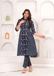 Meilleures ventes Kurta en pur coton avec doublure col arrondi et pantalon décoré d'un bouton du fournisseur indien - Product Image 5