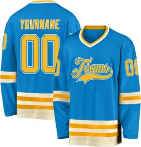 Vente en gros de maillots de hockey sur glace personnalisés en sergé Trending OEM Factory Supply for Youth and Adults - Product Image 1