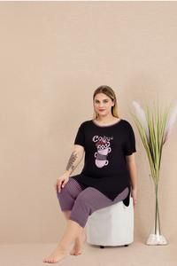 Conjunto de Pantalones Capri de Viscosa para Mujer Talla Grande, Ropa de Casa Suave y Ligera - Product Image 4