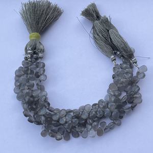 6mm 8mm 10mm piedra lunar gris Natural forma de pera cuentas facetadas Briolette fabricación de joyas collar pulsera DIY gotas en línea - Product Image 1