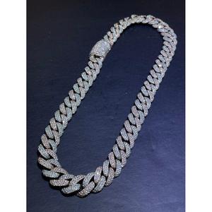 Collier chaîne cubaine en moissanite plaqué or rose pour homme, bijou hip-hop imposant, entièrement serti, coupe brillante ronde 16 mm - Product Image 4