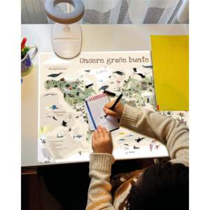 Alfombrilla de Escritorio con Mapa del Mundo para Niños, Versión Beige, 60x40 cm, para el Aprendizaje y la Creatividad - Product Image 2