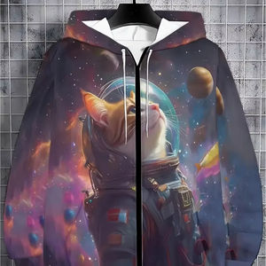 Sudaderas con cremallera con impresión 3D animal de alta calidad para hombres y unisex - Product Image 1