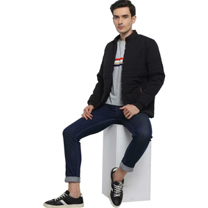 2023 chaqueta Bomber de estilo callejero personalizada para hombre, tela de lona de buena calidad con cuello levantado para invierno - Product Image 5