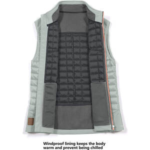 Gilet matelassé décontracté pour femme en polyester imperméable à col montant pour usage extérieur en stock! - Product Image 3