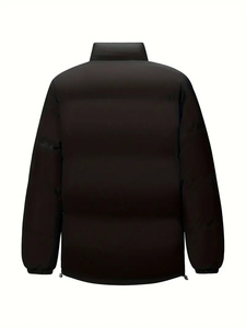 แจ็กเก็ตบอมเบอร์บุนวมของผู้ชายเสื้อแจ็คเก็ตบอมเบอร์บุนวมมีฮู้ดสีขาวกันน้ำไซส์พิเศษออกแบบได้ตามต้องการ - Product Image 4