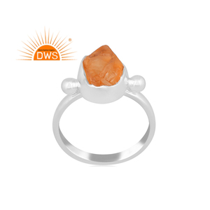 Anillo apilable de piedras preciosas de citrino Natural de plata de ley fina de nuevo diseño, joyería personalizada para mujer, regalo para ella - Product Image 1