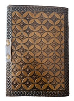 Journal en cuir véritable 100% avec motif de dragon en relief, fermoir en pierre verte, couverture rigide, pour écrire et dessiner, carnet de croquis