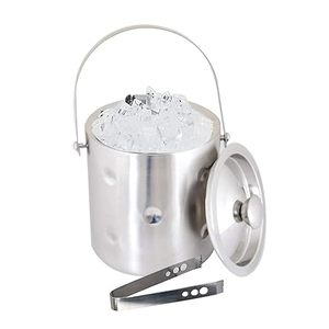 Cubo de hielo de acero inoxidable con pinzas incluidas para un manejo higiénico y Sin desorden en cualquier celebración - Product Image 1