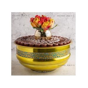 Set Of 2 Different Sizes <b>Chocolates</b> Bowl Gold And Silver Color Aluminum Dessert Serving Bowl By Home Arts - Product Image 2