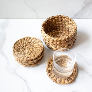 Posavasos de mimbre hecho a mano, posavasos redondos de mimbre para bebidas, posavasos de hierba marina Natural, manteles decorativos para boda, mesa de mimbre de hierba marina - Product Image 1