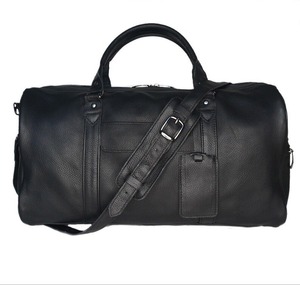 Bolsa de lona de cuero genuino impermeable de guijarros azul oscuro Unisex patrón de caramelo de moda Vintage elegante viaje gimnasio deportes gancho Loop - Product Image 2