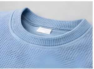 T-shirt surdimensionné à épaules tombantes en tissu gaufré personnalisé avec impression, 240 GSM, style preppy, streetwear, t-shirt lourd et durable - Product Image 2