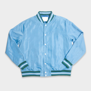 Veste d'université pour hommes brodée sur mesure Vestes de baseball en polyester satiné style de rue surdimensionnées et lourdes pour hommes - Product Image 6