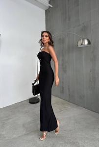 Vestido Elegante de Noche Estilo Bodycon sin Mangas con Aberturas y Adornos de Pedrería, de Alta Costura para Fiesta Informal - Product Image 4
