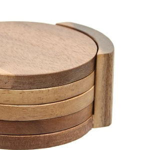 Direct Price Naturel <b>Wooden</b> Coaster Set Various Non Slip Waterproof High-Quality Wood <b>Mat</b> <b>Table</b> Use Bulk Supplies Buy India - Product Image 4
