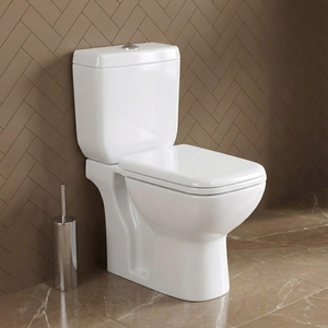 WC à deux pièces Marvel, à chasse double, à siphon, avec abattant à fermeture douce, à poser au sol, économiseur d'eau, à dégagement rapide - Product Image 3