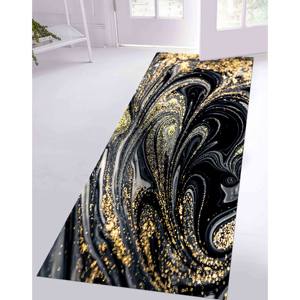 พรมหินอ่อนสีดำและสีทอง: การออกแบบนามธรรมที่ทันสมัยพรมบางเฉียบ - Product Image 4