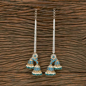 Dernière qualité d'exportation faite à la main de la boucle d'oreille classique plaquée or Indo Western Double boucle d'oreille Jhumki - Product Image 2