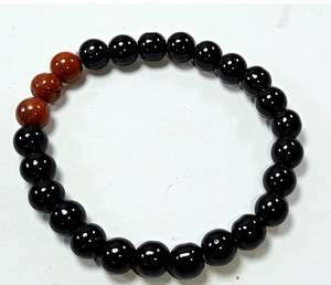 Crystal <b>bracelet</b> Black Obsidian & Red jasper Round <b>Beads</b> <b>Bracelet</b> 8mm Stone Gemstone Fashion <b>Men</b> and Women Gift Energy - Product Image 3