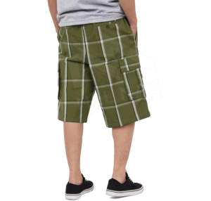 Pantalones cortos de carga para hombre, pantalones cortos de bolsillo lateral sólido, pantalones cortos de cintura elástica para hombre, Color personalizado - Product Image 2