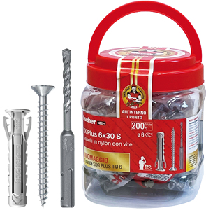 Tassello Sx Plus 6x30 S Box 200 Pezzi + Punta Sds Plus in Omaggio - Product Image 1