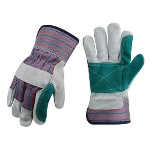 Venta completa de fábrica, guantes de trabajo de utilidad General de seguridad de Palma de piel de vaca dividida de doble capa económicos para Unisex - Product Image 3