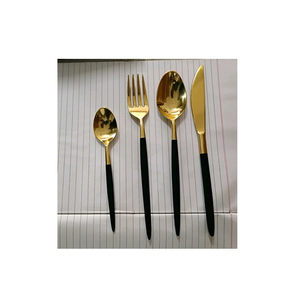 Cubiertos de latón con espejo Hotel & Restaurant Juego de cubiertos de acero inoxidable plateado Cubiertos con esmalte de espejo Apto para lavavajillas - Product Image 1