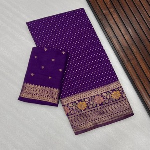 Saree de algodón suave para mujer de buena calidad, Sari cómodo de uso diario con patrones impresos para oficina o uso informal y diario - Product Image 1