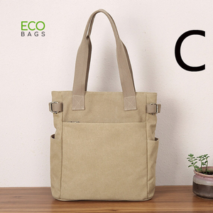 Bolsa de Mano de Lona de Algodón Ecológica con Logotipo Personalizable, Bolsa de Hombro Reutilizable para el Transporte Diario, Compras, Diseño de Letras Moderno, Mediana - Product Image 5